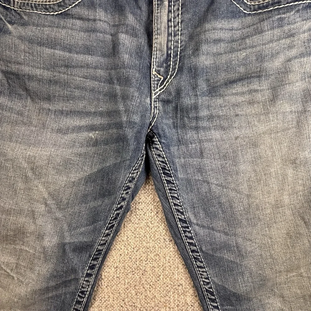 True Religion World Tour Straight Leg Jeans Mens 38 Blue Flap Pocket